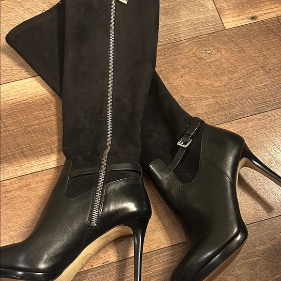 Michael Kors Black and Tan Heeled Boots - Picture 6 of 6